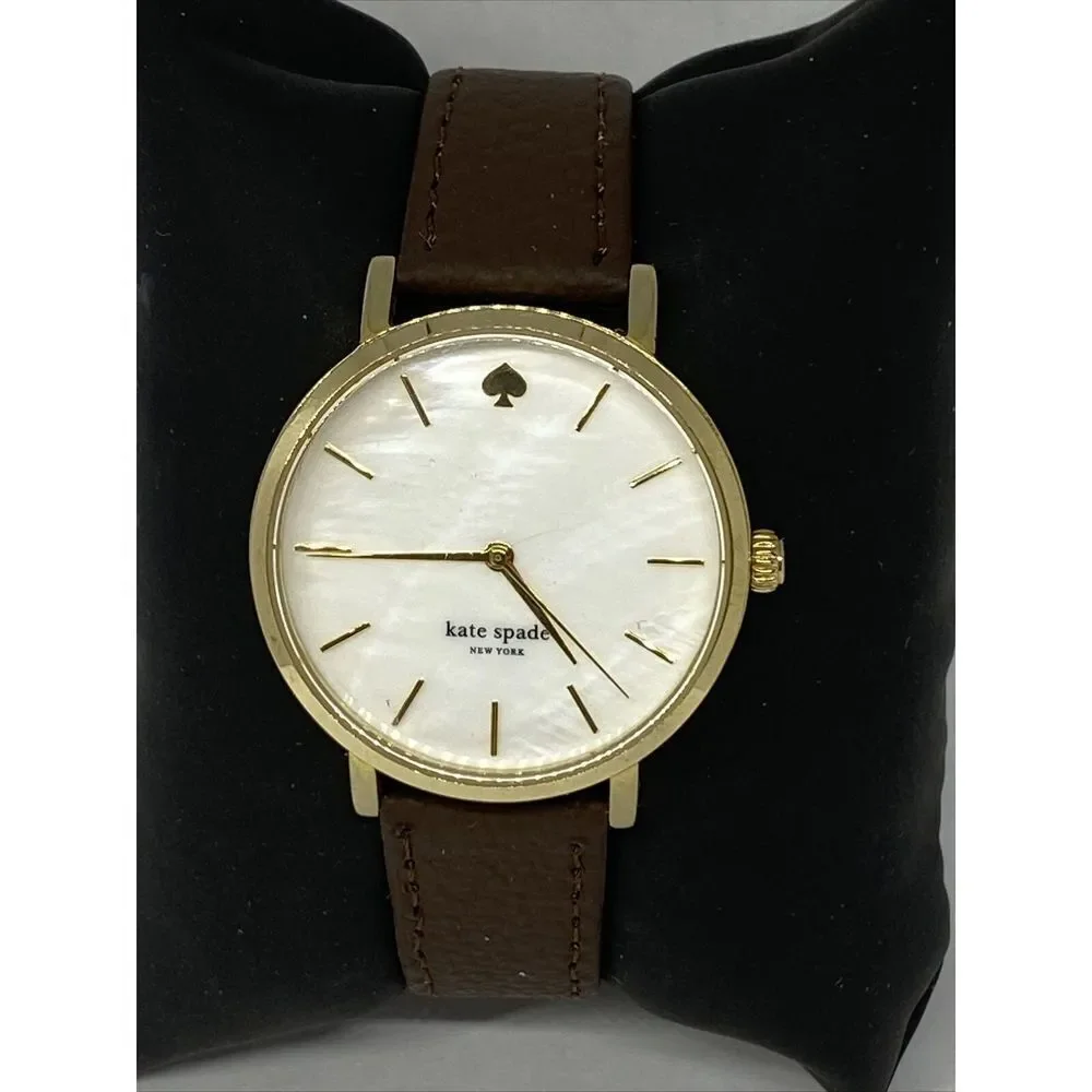 Kate Spade New York 0073 Women Brown Leather White Analog Dial Wrist Watch XX599